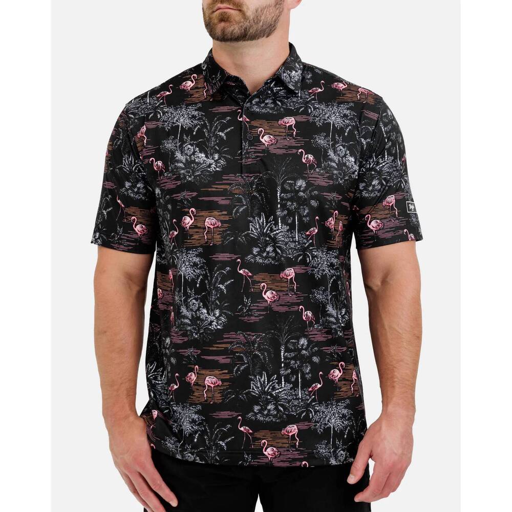 NEW WAGGLE GOLF flamingrove polo in black